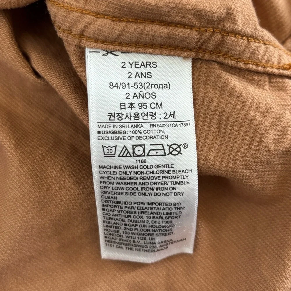 Baby Gap Colorblock L/S Corduroy Button-Up Collared Shirt Size 2T Holiday Brown